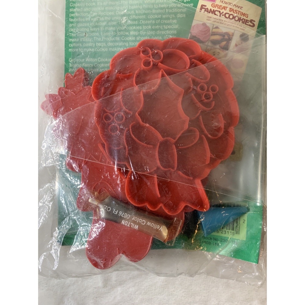 1984‎ Wilton Christmas Tree & Wreath Cookie Making Cutter Mold Treats Gifts NOS - Picture 7 of 12